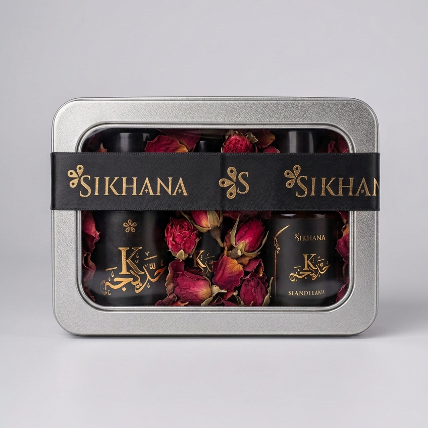Sikhana Layering Ritual Gift Tin — Body Oil, Hand Lotion & Roll-On Perfume