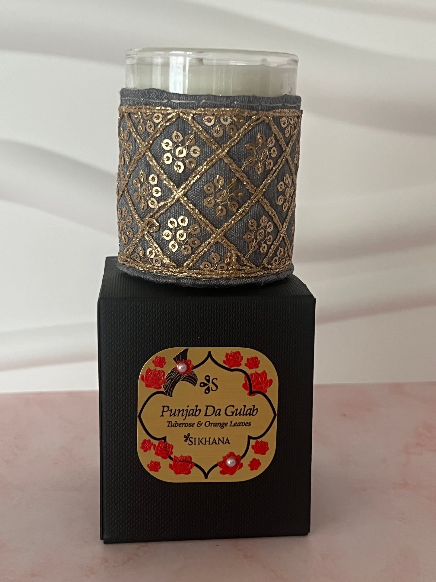 Elegant Embroidered Votive Candles