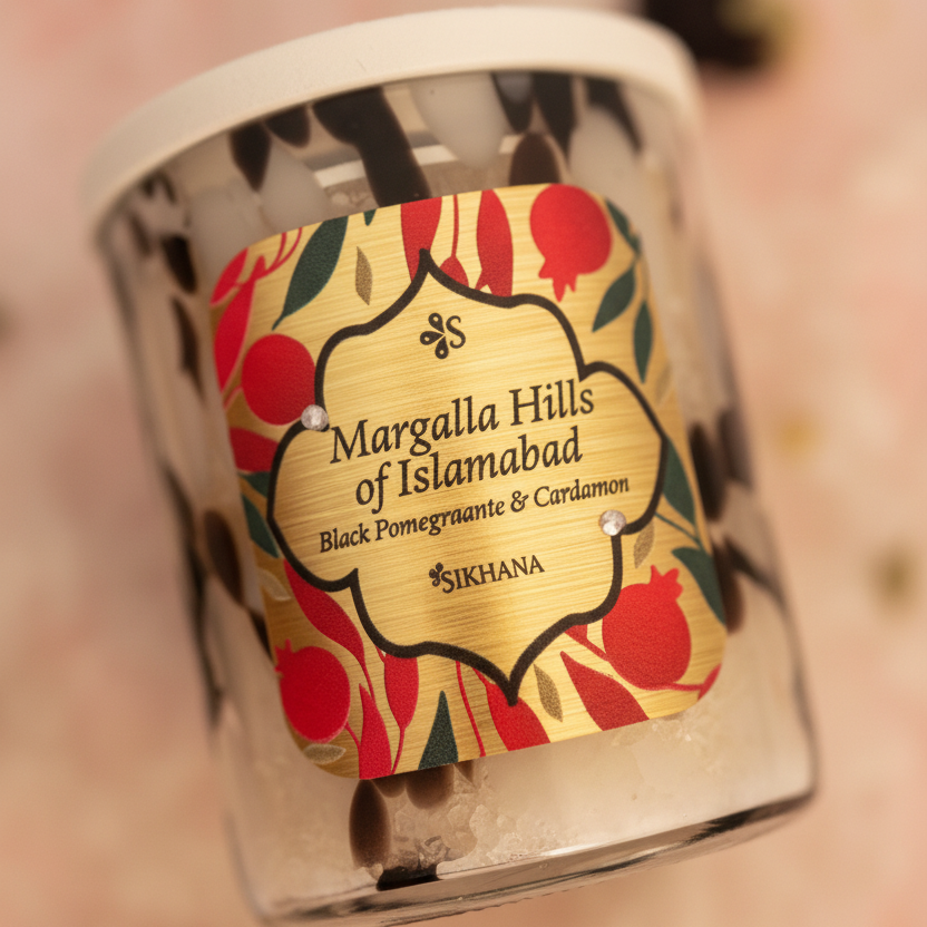 Margalla Hills — bath salts label close-up