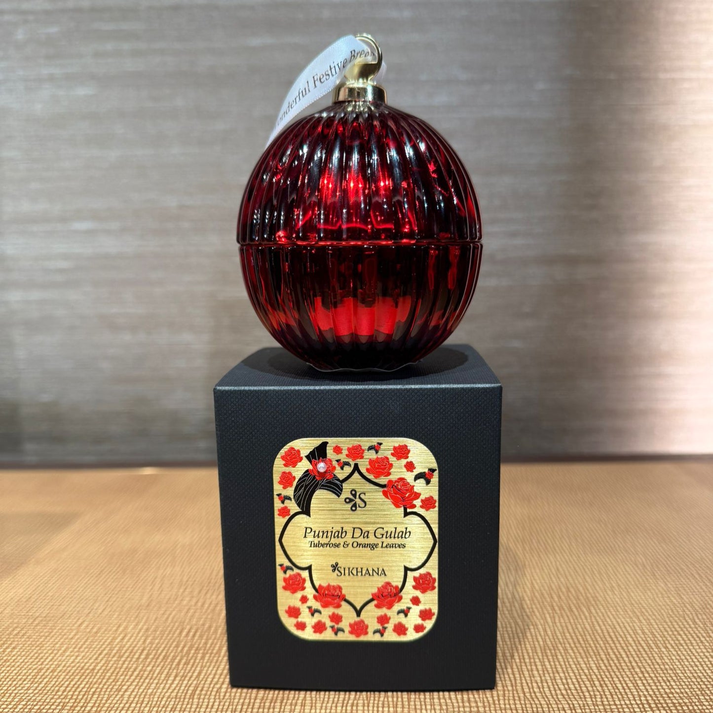 Red Glass Bauble with Scented Candle and Gift Box