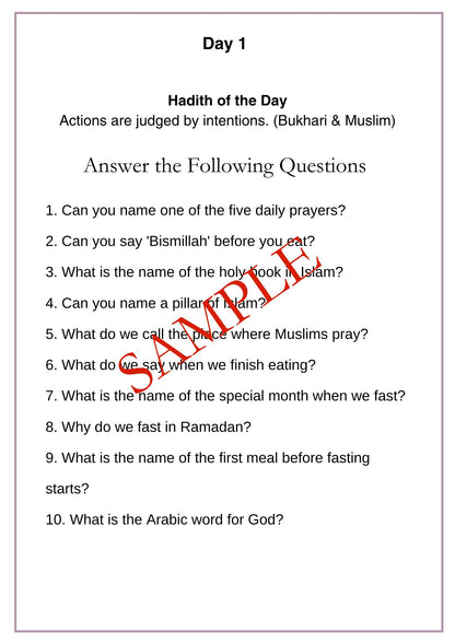 Islamic Activity Workbooks (5-8 year olds) - Digital Download