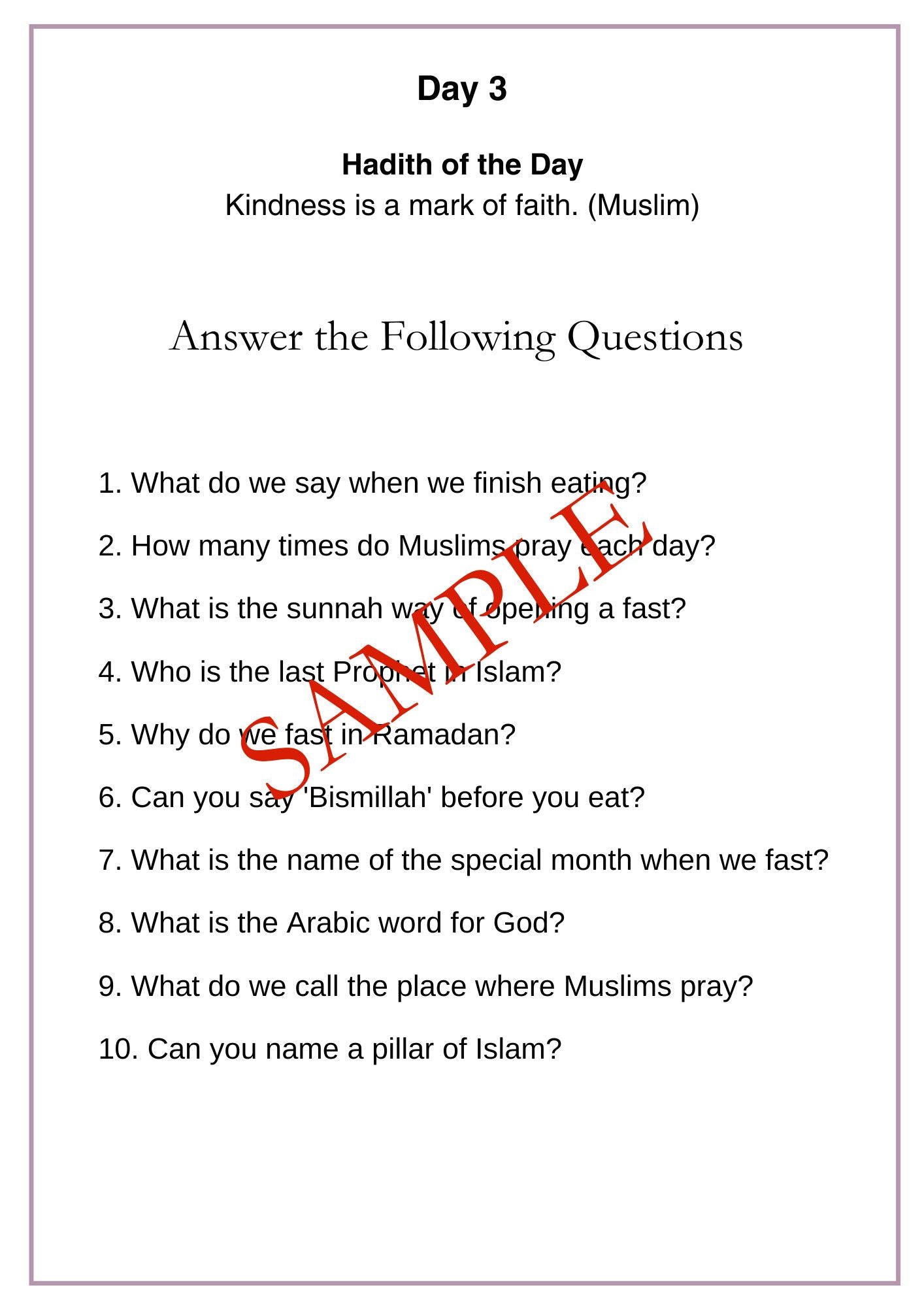 Islamic Activity Workbooks (5-8 year olds) - Digital Download