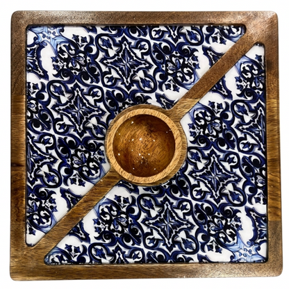 Square Sharing Platters with dipping pots