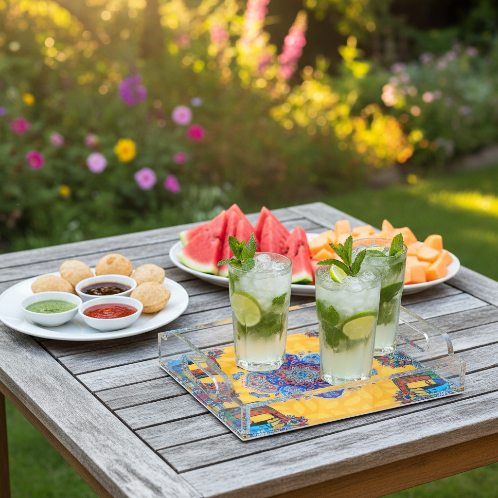Pakistani Truck Art Acrylic Serving Trays — Vibrant Al Fresco Entertaining