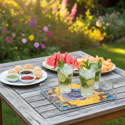 Pakistani Truck Art Acrylic Serving Trays — Vibrant Al Fresco Entertaining