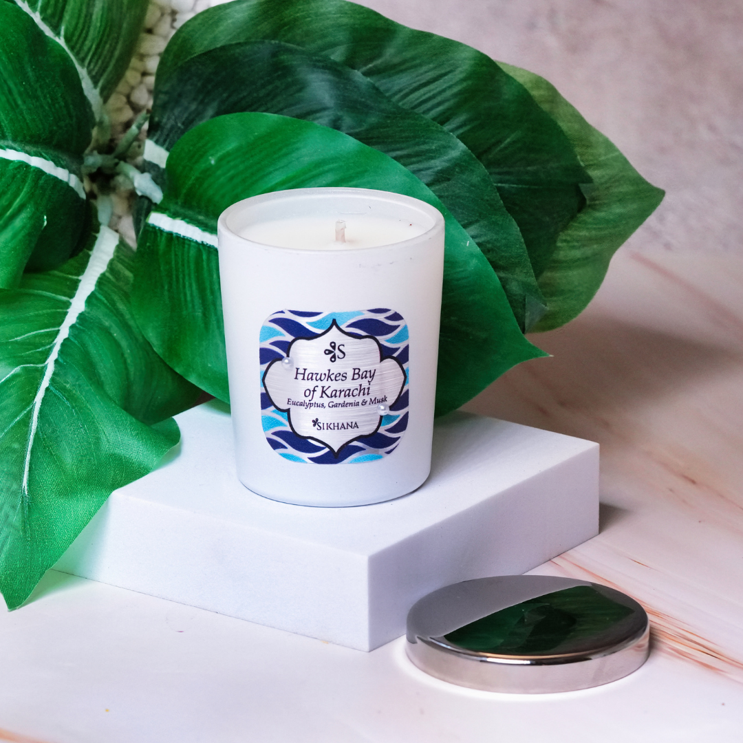 Hawkes Bay Scented Candle - Eucalyptus Gardenia & Musk | Karachi Collection