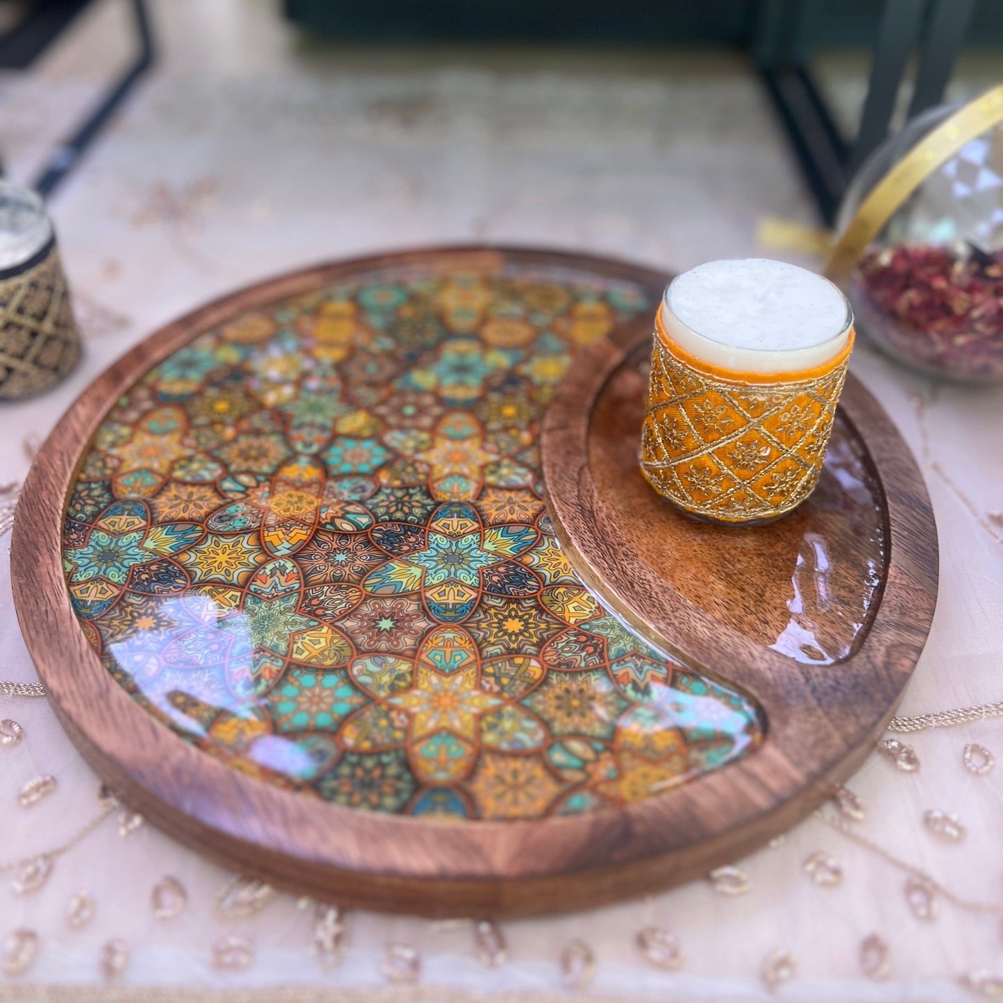 Elegant  Embroidered  Votive Candles