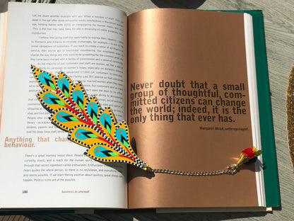 Yellow Peacock Feather Bookmark Xperience Pakistan Lifestyle