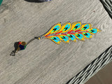 Yellow Peacock Feather Bookmark